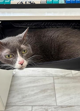Cat Desk Bed - Hammock for Keeping Cat or Pet Off Desk - Save Space While Work or Gaming - Mount is Included (Black)