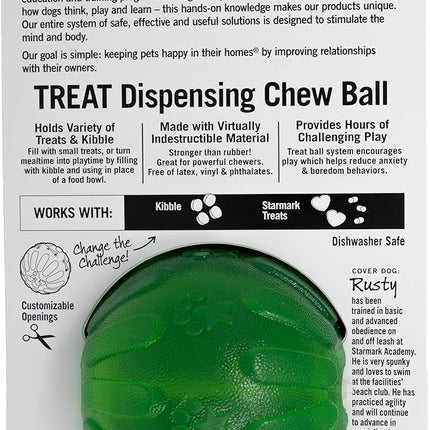 Starmark Treat Dispensing Chew Ball Tough Dog Toy, Medium/Large for Large Breeds