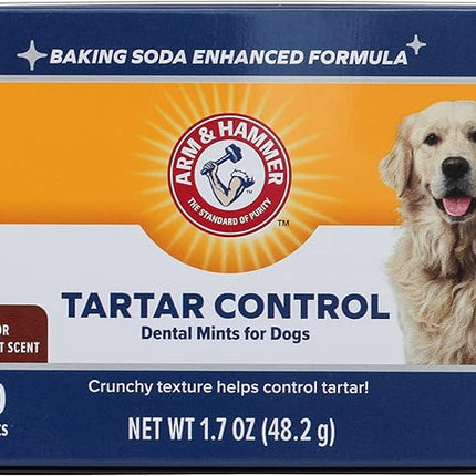 Arm & Hammer for Pets Tartar Control Dental Mints for Dogs Dog Dental Mints Reduce Plaque & Tartar Buildup for All Dogs Beef Flavor (Pack of 2)