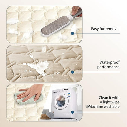 gogobunny 100% Double Sided Waterproof Dog Blanket Soft Pet Bed Cover Reversible Protect Furniture Couch Sofa Car for Puppy Cat Kids (Dark Beige/Light Beige, 30x80 Inch (Pack of 1))