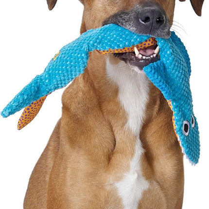 Petstages Stuffing-Free Floppy Shark Plush Dog Toy, Large