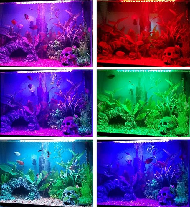 RGB Aquarium Lights, Colored Fish Tank Lights, Underwater LED Tank Lights IP68 Waterproof Color Changing Memory Dimmable Submersible Fish Aquarium Lighting Waterfall Lights, 23"