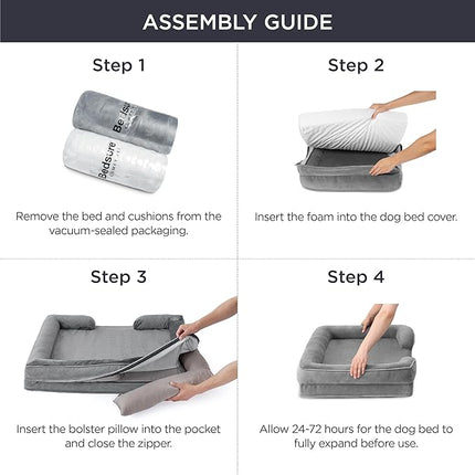 Bedsure XXL Orthopedic Dog Bed for Extra Large Dogs - Washable Giant Dog Cat Bed Waterproof, Comfort Dogs Couch Sofa with Washable Removable Cover, Pet Bed with Nonskid Bottom, Ember Clay, 52"