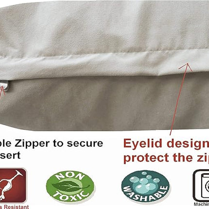 Dogbed4less Orthopedic Memory Foam Dog Bed with Suede Khaki Cover, Waterproof Liner and Extra Pet Bed Case, Fit Large 42"X28" Crate