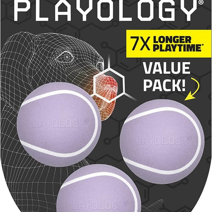 Playology Dog Toys | Squeaky Chew Ball - Bouncy Durable Floating Fetch Ball for Dogs, Value 3-Pack | Small Lamb Scented Toy - Easy to Clean and Made from Non Toxic Materials
