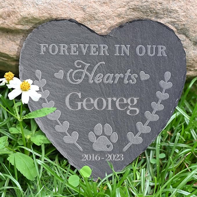 Pet Memorial Stones, Gifts, Loss of Sympathy Dog Gifts for Dog, Bereavement Grave Marker, in Memory - Style F, 6''x6''/15x15cm