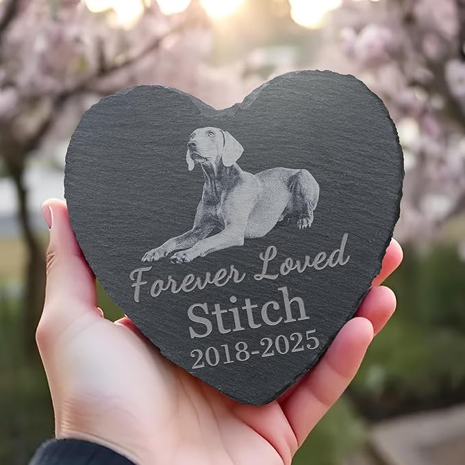 Pet Memorial Stone, Dog Memorial Stone, Dog Memorial Gifts for Loss of Dog, Pet Memorial Gifts, Loss of Pet Sympathy Gift, in Loving Memory Pet - Forever Loved - Heart Shaped