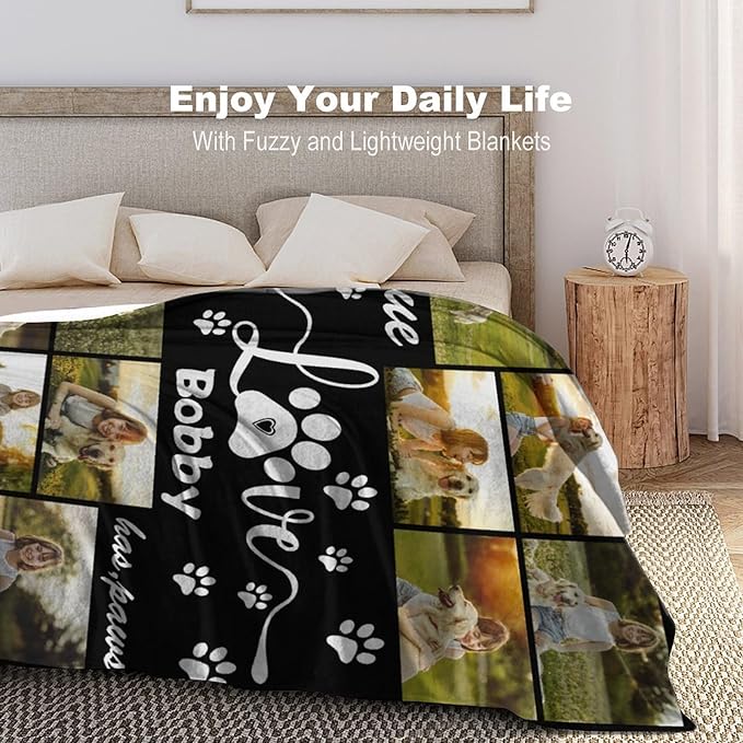 Artsadd Custom Dog Memorial Gifts for Loss of Pet Cat, Personalized Dog Blankets with Photos, Pet Memorial Throw Blanket Gifts, Pet Loss Gifts, in Loving Memory Blanket for Pet Cat Lovers