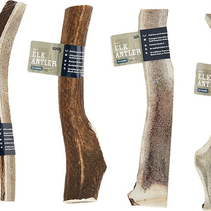 Amazon Brand - Wag Split Elk Antler, Naturally Shed, Long Lasting for Aggressive Chewers, X-Large (Best for Dogs over 45 lbs)