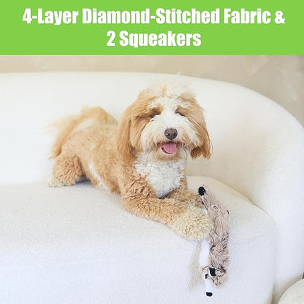 SPOT Skinneeez Extreme Quilted Raccoon - Durable, Stuffing Free Dog Toy with 4 Layers of Diamond Stitched Fabric & 2 Squeakers- Ideal for Small & Medium Aggressive Puppies and Dogs- 14in