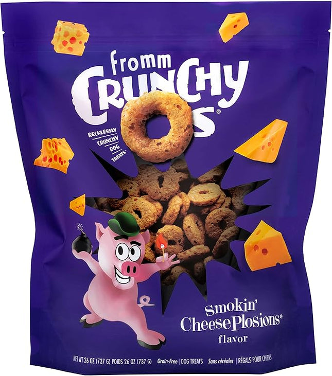 Fromm Crunchy Os Smokin' CheesePlosions Dog Treats - Premium Crunchy Dog Treats - Pork Recipe - 26 oz