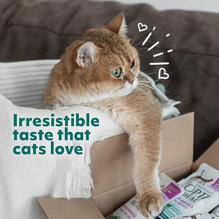 Optimeal Grain-Free Wet Cat Food Pouches – Beef & Rabbit in Savory Gravy, High Protein & Moisture-Rich Tender Morsels, Indoor Adult Cat Food Wet with Natural European Ingredients, 3 oz (Pack of 12)