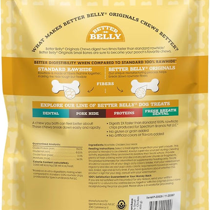 Better Belly Chicken Liver Rawhide Small Dog Bones, 10-Count