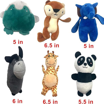 Jalousie 12 Pack Plush Animal Dog Toy, Premium Squeaky Chew Toys for Small Medium Dogs, Stuffed Puppy Toys for Pets - Dental Cleaning & Stress Relief