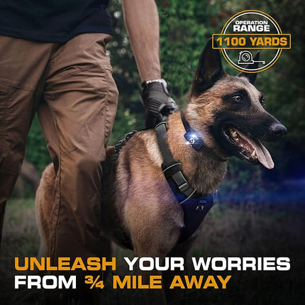 INVIROX Dog Shock Collar [Ultra K9] 124 Training Levels, 4 Powerful Modes with Night-Light and ¾ Mile Range 100% Safe Dog Training Collar for Large Dogs IP67 Waterproof (Double Receiver)
