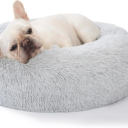 SAVFOX Plush Calming Dog Beds, Donut Bed for Small Dogs, Medium, Large & X-Large, Comfy Cuddler and Cat in Faux Fur, Washable Bed, Multiple Sizes XS-XXL