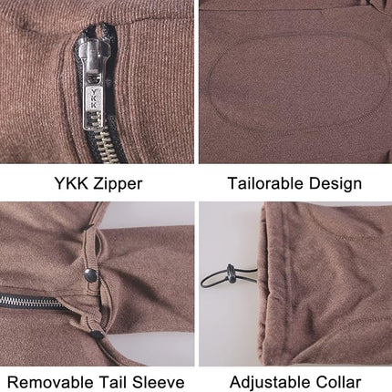 Large Dog Pajamas Pjs Bodysuits Full Body Coverage Onesie Clothes Anxiety Calming Surgery Recovery Suit for Labrador Dobermann, Brown, 5X-Large