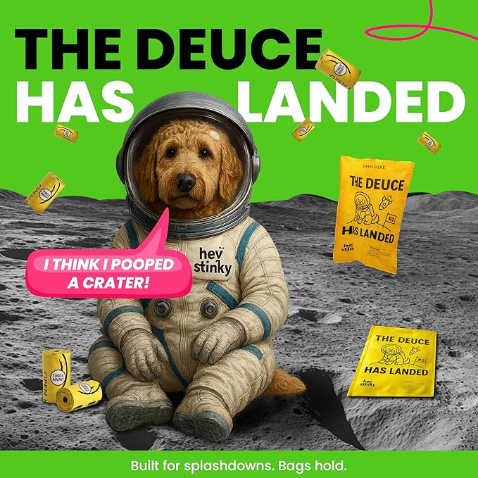 Dog Poop Bags 120 Count – Extra Thick, Leakproof & Easy Open | Plant-Based PLA + PBAT, Unscented, Fits All Dispensers – Funny Hey Stinky Designs