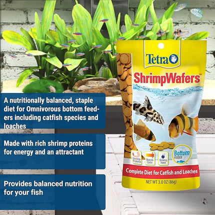 Tetra ShrimpWafers Complete Diet for Catfish and Loaches 3 Ounce (Pack of 2)
