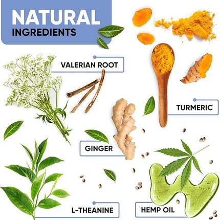 Kinpur Pet Care Calming Chews for Dogs with Hemp Oil - Aid During Thunderstorms, Separation, Car Rides - Hip and Joint Health - Tasty Dog Calming Treats, 180 Peanut Butter Flavored Chews