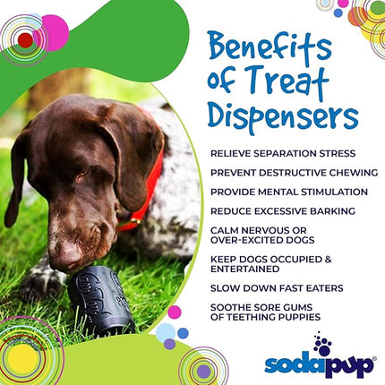 SodaPup Magnum Soda Can – Dog Treat Dispenser & Chew Toy Made in USA from Our Most Durable Non-Toxic, Pet-Safe, Food Safe Natural Rubber for Mental Stimulation, Problem Chewing, Calm Nerves, & More