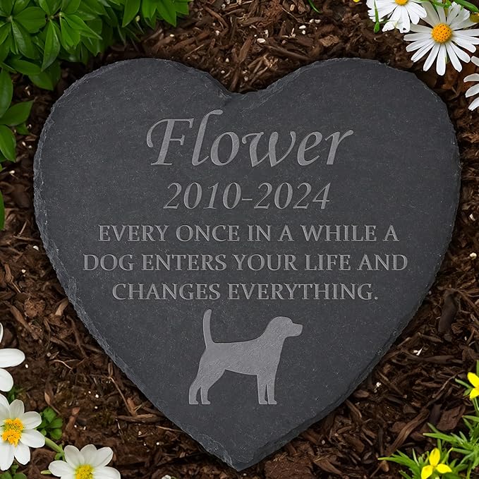 Personalized Dog Memorial Stone, Dog Memorial Gifts for Loss of Dog, Pet Loss Gifts, Pet Memorial, Loss of Dog Sympathy Gift, Dog Remembrance Gift, Dog Bereavement Gift - Enter Life, Change Everything