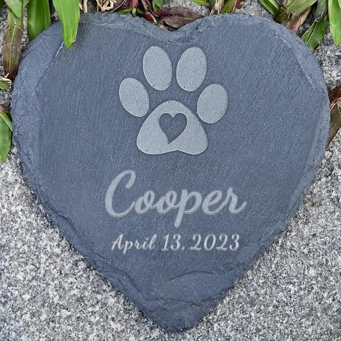 Personalized Memorial Stones, Lost Pet Sympathy Gift Cat, Dog Memorial Gifts, 4''4''/1010cm