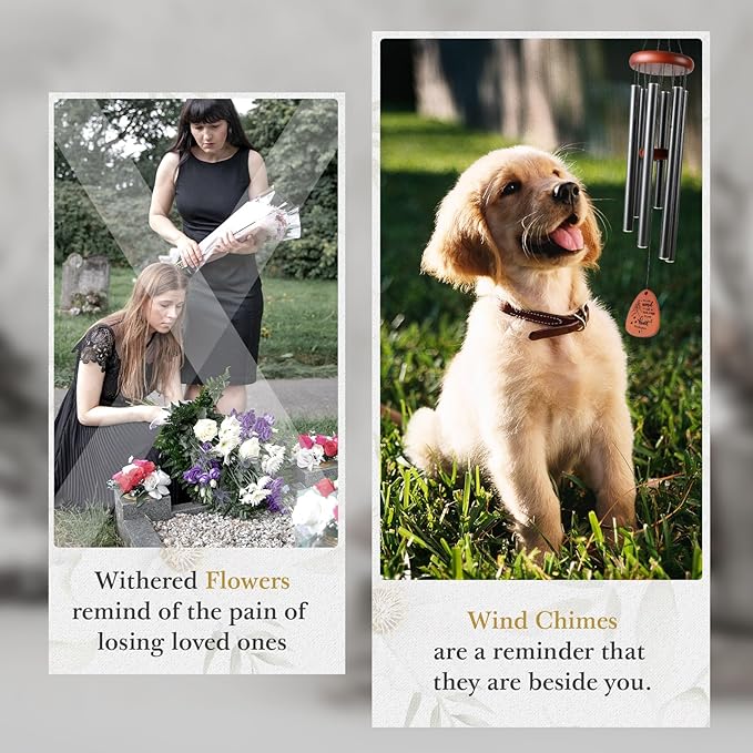 SteadStyle Pet Memorial Gifts for Dogs, Dog Memorial, Pet Memorial Wind Chime, Loss of a Dog Sympathy Gift, in Memory of Dogs Cats Gifts,Remembrance Bereavement Gift 36 in
