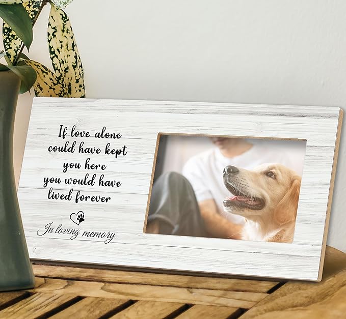 SRADMO Pet Memorial Photo Frame - 12x6, Cat & Dog Frames for Loved Ones Lost, Picture Frame for Pet Remembrance