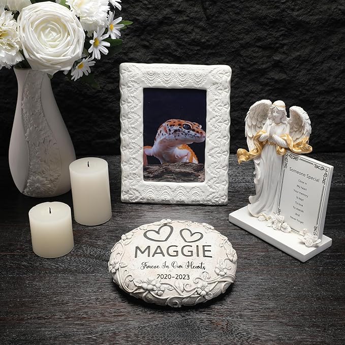Personalized Gecko Memorial Stone, Pet Grave Marker Gecko, Gecko Headstone, Gecko Tombstone, Gecko Gravestone, Gecko Memorial Gifts