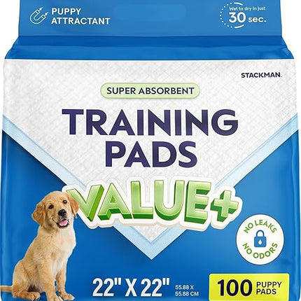 Puppy Pads Pet Pee Pads for Dogs & Puppy Training [100-COUNT] Potty Pads for Dogs 22" x 22" Leak-Proof Dog Pee Pads - Quick-Dry Surface - Heavy Duty Absorbent Disposable Dog Wee Pad Bulk Pack
