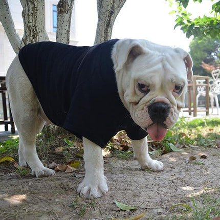 Lovelonglong Bulldog Clothes Dog Clothing Blank T-Shirt Tee Shirts for French Bulldog English Bulldog American Pit Bull Pugs 100% Cotton Skin Care Black B-L