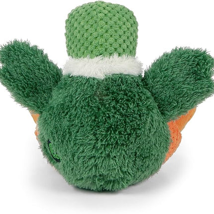 goDog Checkers Sitting Duck Squeaky Plush Dog Toy, Chew Guard Technology - Green, Large