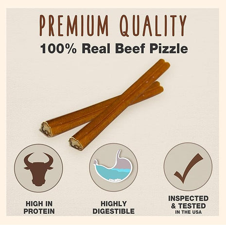 Cadet Bully Sticks for Large Dogs, All-Natural Beef Pizzle, Rawhide-Free Long-Lasting Dog Chews for Aggressive Chewers, 1 Count