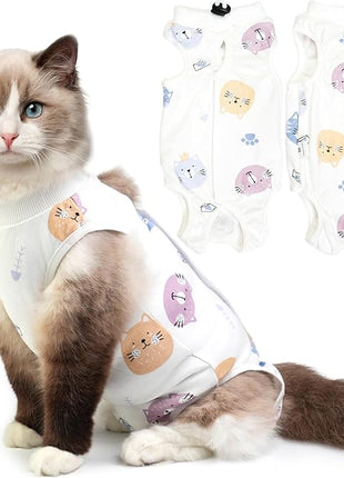 Cat Recovery Suit for Spay Abdominal Wounds, Breathable Cat Onesie for Cats After Surgery Female, Kitten Surgical Recovery Suit Female Cone of Shame Alternative for Cats Anti Licking