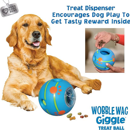 Wobble Wag Giggle Treat Ball- Interactive Dog Toy & Treat Dispenser, Fun Giggle Sounds When Rolled or Shaken, Great for Dogs Pets Know Best