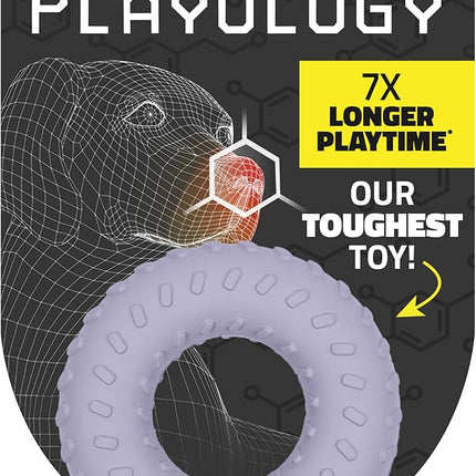 Playology Dog Toys | Dual Layer Ring Durable Chew Toy for Aggressive Chewers | Jumbo Lamb Scented Toy - Easy to Clean and Made from Non Toxic Materials
