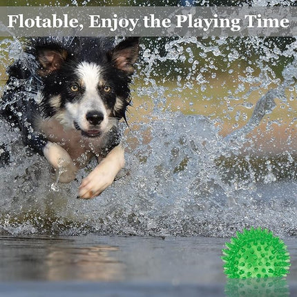 12pack Squeaky Dog Toys Spiky Dog Balls Cleans Teeth and Promotes Dental and Gum Health for Your Pet Squeaker Ball Toys for Aggressive Chewers (S 12PACK)