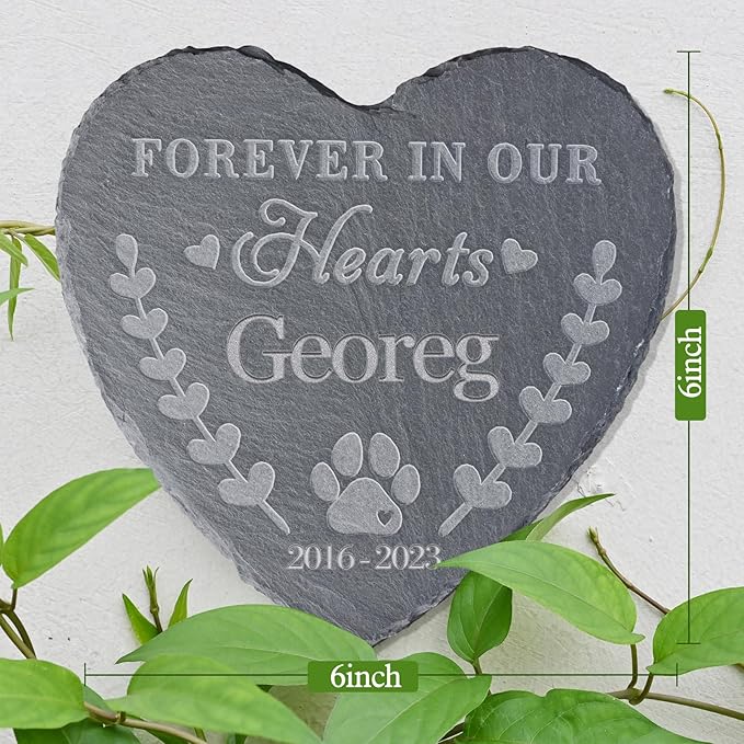Pet Memorial Stones, Gifts, Loss of Sympathy Dog Gifts for Dog, Bereavement Grave Marker, in Memory - Style F, 6''x6''/15x15cm