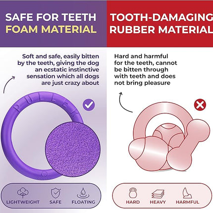 Dog Toy - Interactive Small Midi Dog Puppies Training - Fetch Toy - Dental Healthy - Dog Toys Set 2 Rings by Puller Mini Plus - Size 7 inches