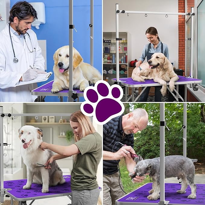 37" Dog Grooming Table with Set of 6 Grooming Loops for Dog Groomers Bundle - Adjustable Height Grooming Table 300lb, Dog Grooming Table Arm with Adjustable Dog Grooming Loops - Dog Grooming Supplies