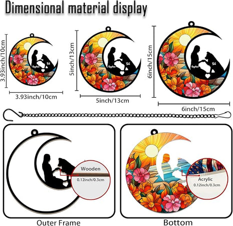 xrlsg Personalized Dog Memorial Suncatcher Custom Name Dog Breeds with People Suncatcher Ornament Loss of Dog Sympathy Gift for Dog Lover-5"