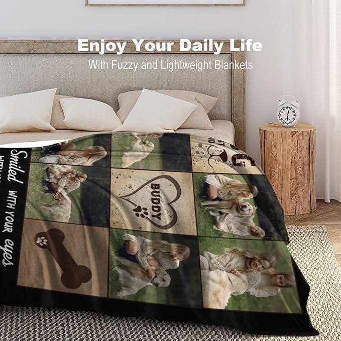 Artsadd Dog and Cat Memorial Gifts, Pet Loss Memorial Blanket, Custom Dog Blanket, Personalized Pet Remembrance Gifts, Loss of Pet or Cat Remembrance Sympathy Grief Condolence Bereavement Gifts