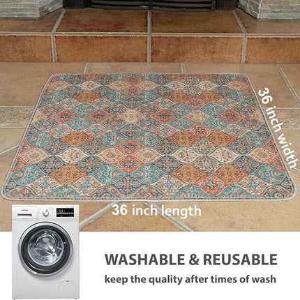 nunubaby Reusable Potty Pads for Dogs for Crates and Floors. Washable Pee Pads for Dogs, Stylish, Non-Slip and Leak-Proof Pee Pads.(Cream/Multi, 36" x36")