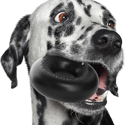 Goughnuts — Dog Toys for Aggressive Chewers | Virtually Indestructible Dog Toys for Medium Breeds Such as Pit Bulls | Heavy Duty Dog Toy | Black