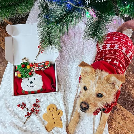 Blueberry Pet Dog Christmas Sweater - Warm & Soft Ugly Reindeer & Snowflake Fleece Jacket, Back Length 18" - Award-Winning Dog Sweater, America's Best Petcare Brands 2022 & 2021