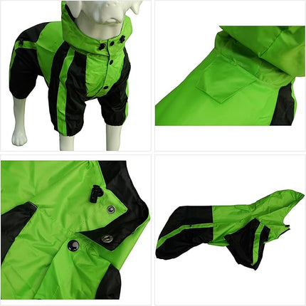 lovelonglong Pet Apparel Large Dog Clothing Raincoat Pet Clothes Rain Coat For Big Large Dogs Red Green Waterproof (L-L, Green)