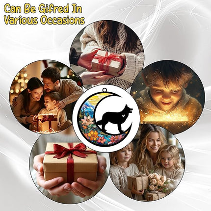 Border Collie Memorial Suncatcher, Personalized Rainbow Bridge Remembrance with Name & Date, Dog Lover Passing Away Gift, Loss of Pet Bereavement Gifts, Hanging Window Decor, Car