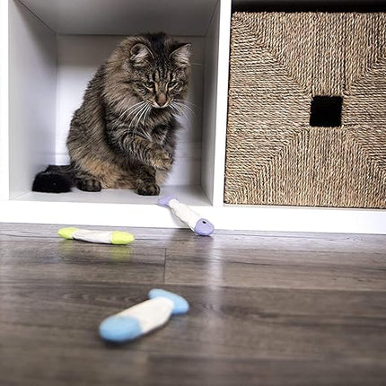 SmartyKat (9 Count) Fish Flop Crinkle Catnip Cat Toys - Multi Color, 9 Count