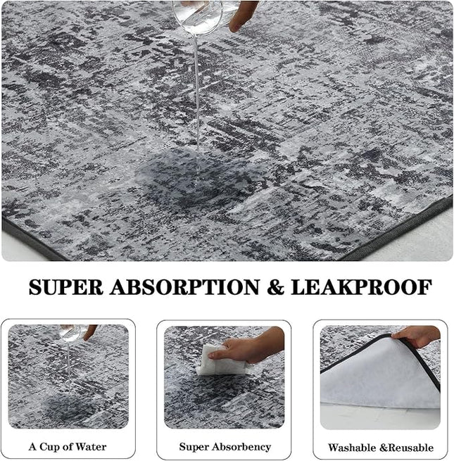 Qeils Washable Pee Pads for Dogs, 2 Pack Reusable Puppy Pads 24"x48" Super Absorbent Leakproof Dog Training Pads, Non-Slip Potty Pads for Gallery, Floor, Couch, Litter Mat Pet Essentials